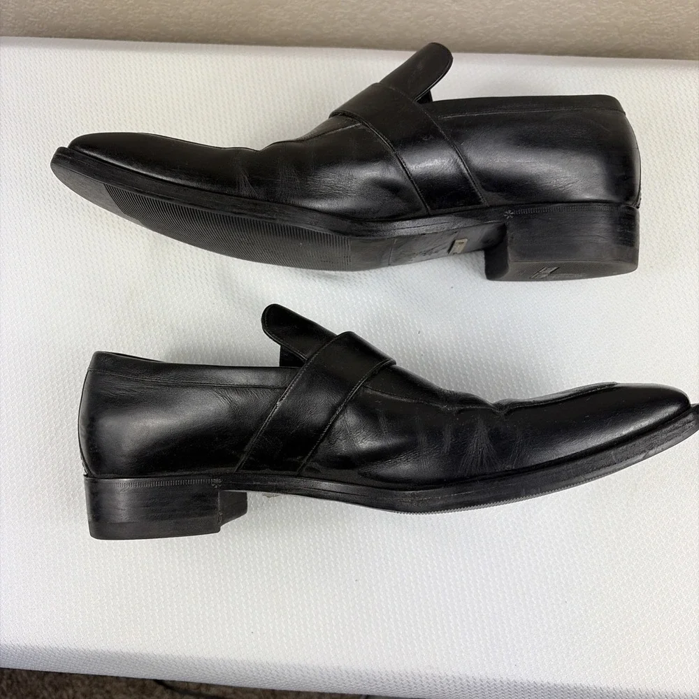 GUCCI BROADWICK INTERLOCKING GG Men's BLK LEATHER Loafer Gucci Size 11D W/ COA